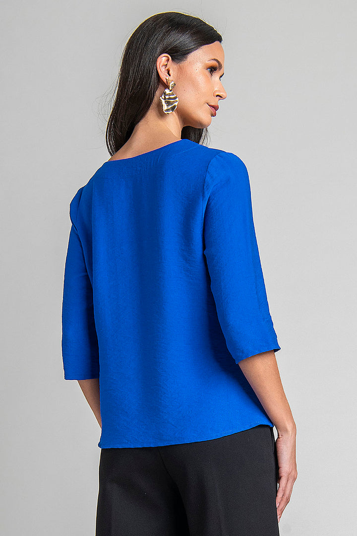 Blusa Con Manga 3/4 Y Cadena En Escote