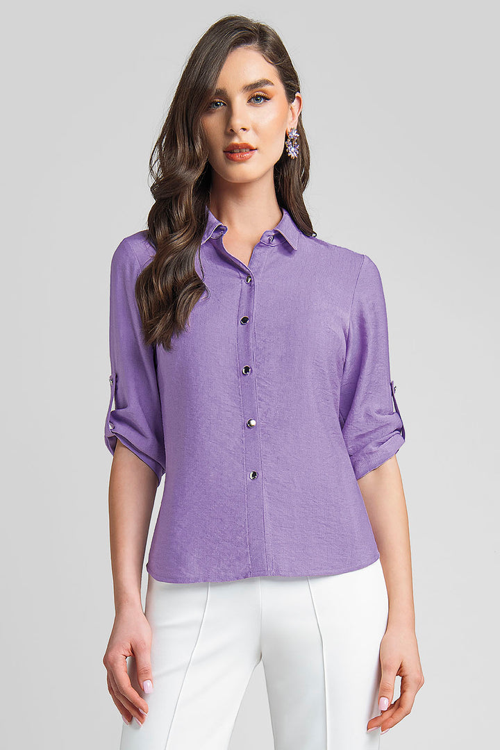 Blusa Camisera Con Manga 3/4