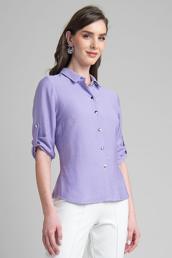 Blusa Camisera Con Manga 3/4