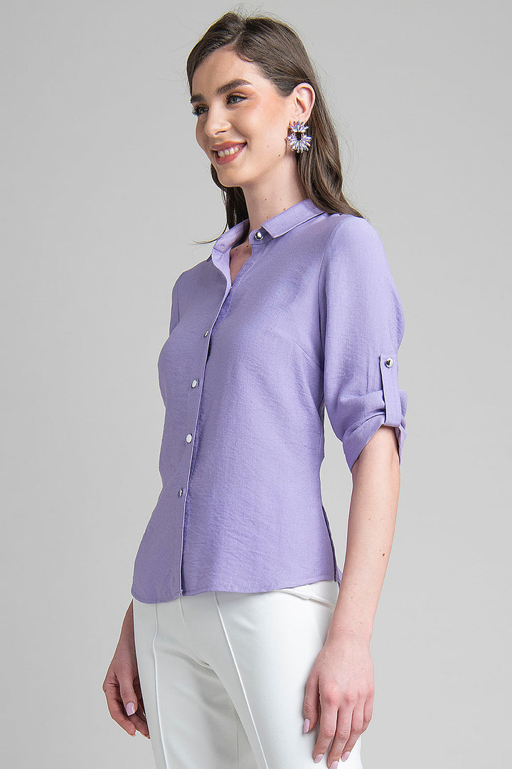 Blusa Camisera Con Manga 3/4