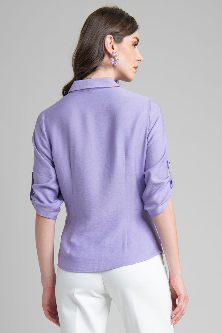 Blusa Camisera Con Manga 3/4