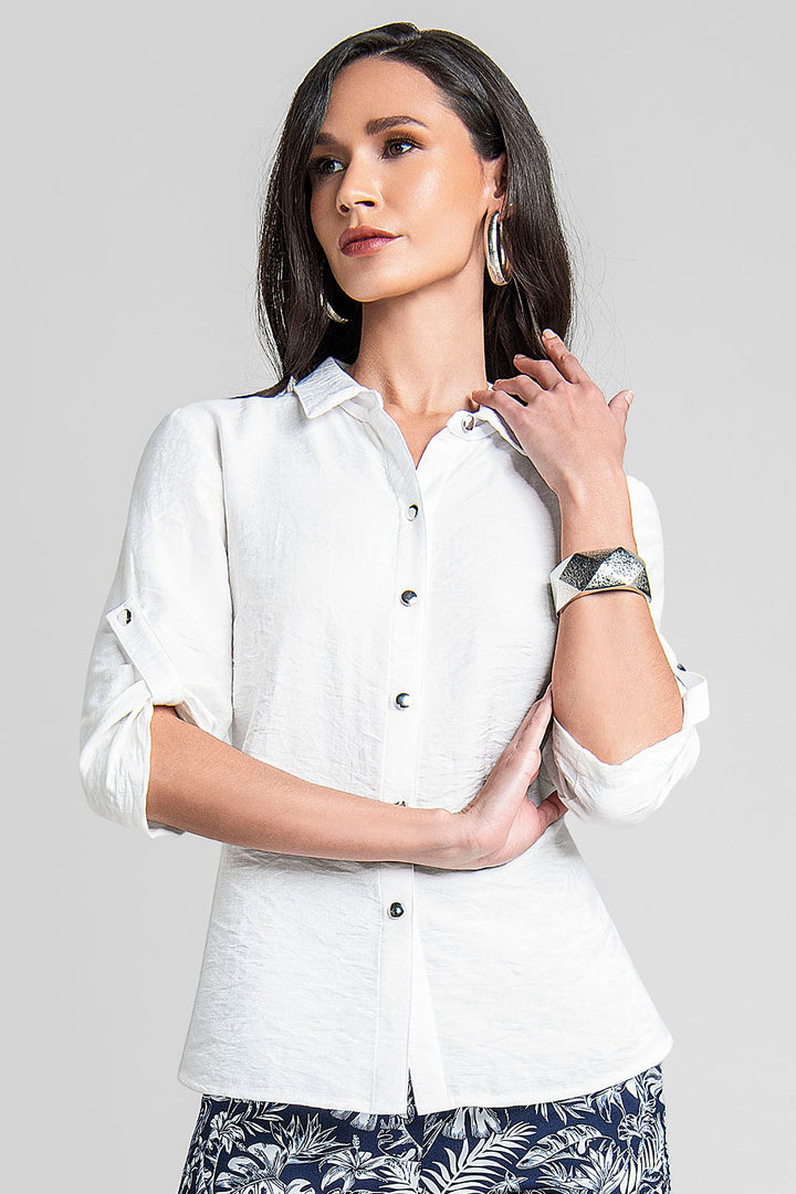 Blusa Camisera Con Manga 3/4