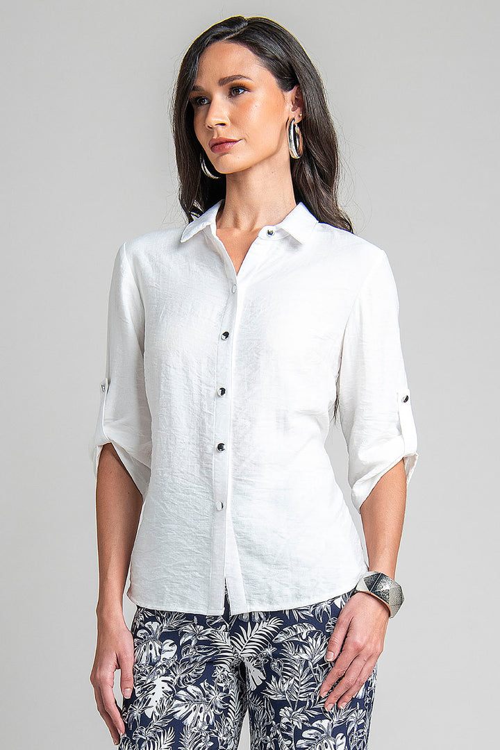Blusa Camisera Con Manga 3/4