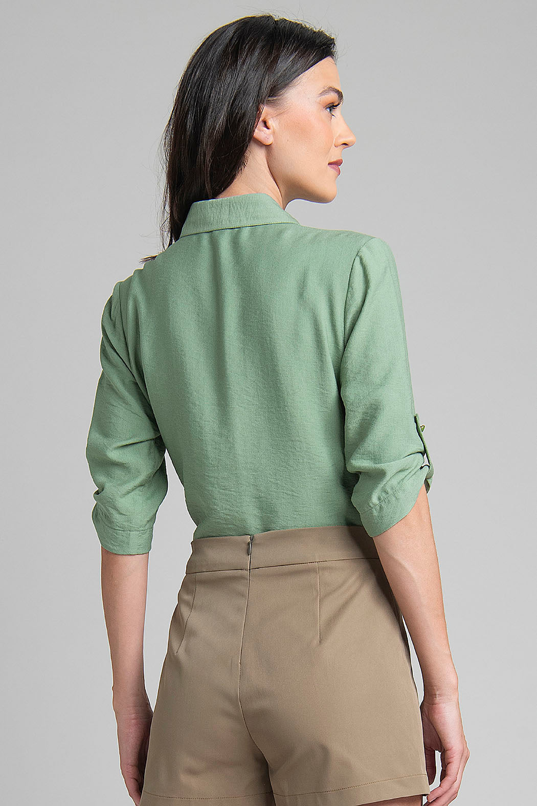 Blusa Camisera Con Elevador En Mangas