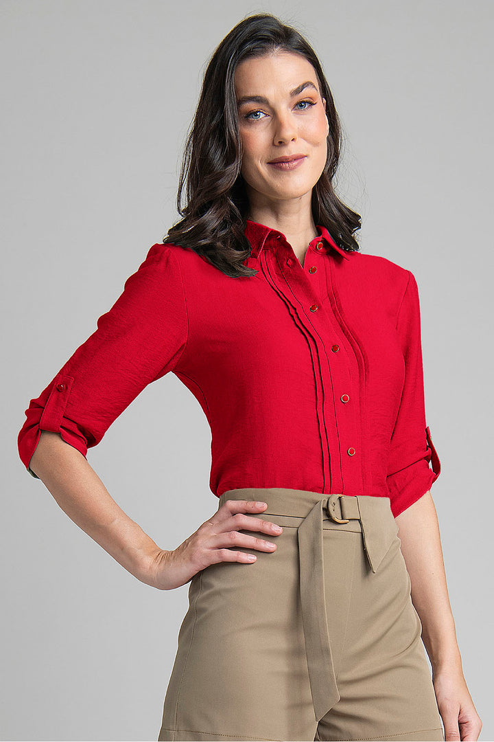 Blusa Camisera Con Elevador En Mangas