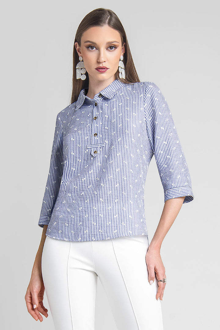 Blusa Con Estampado De Suriles Flores