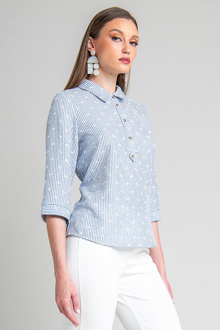 Blusa Con Estampado De Suriles Flores