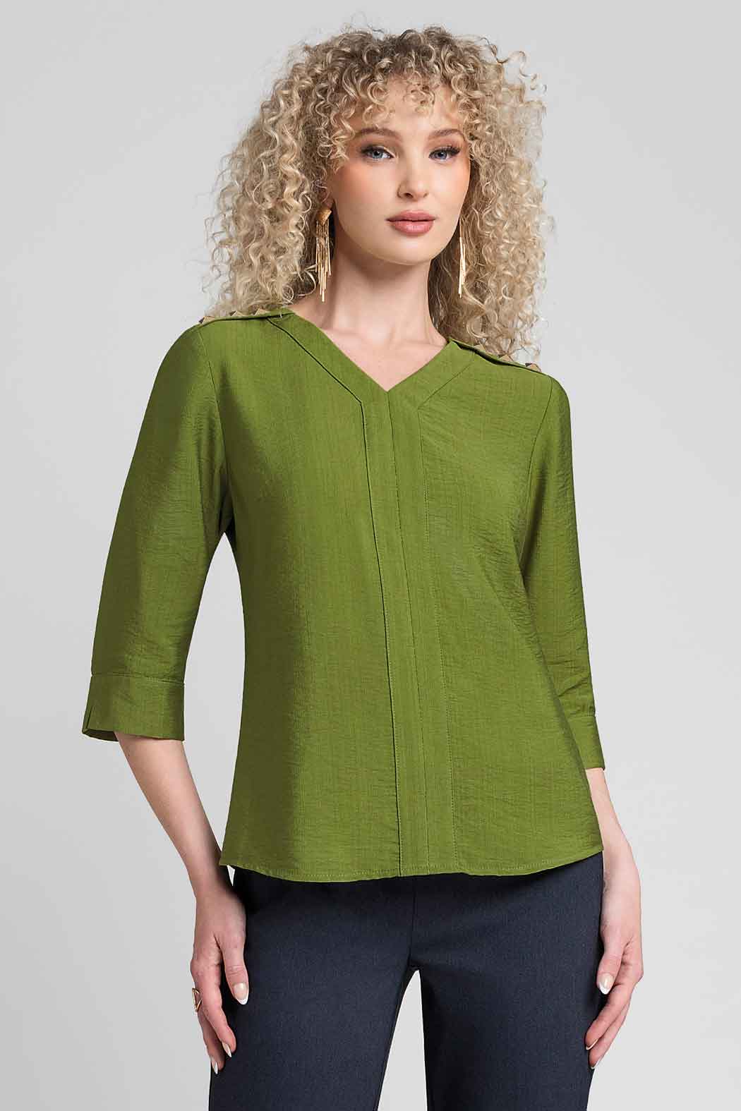 Blusa Lisa Con Manga 3/4