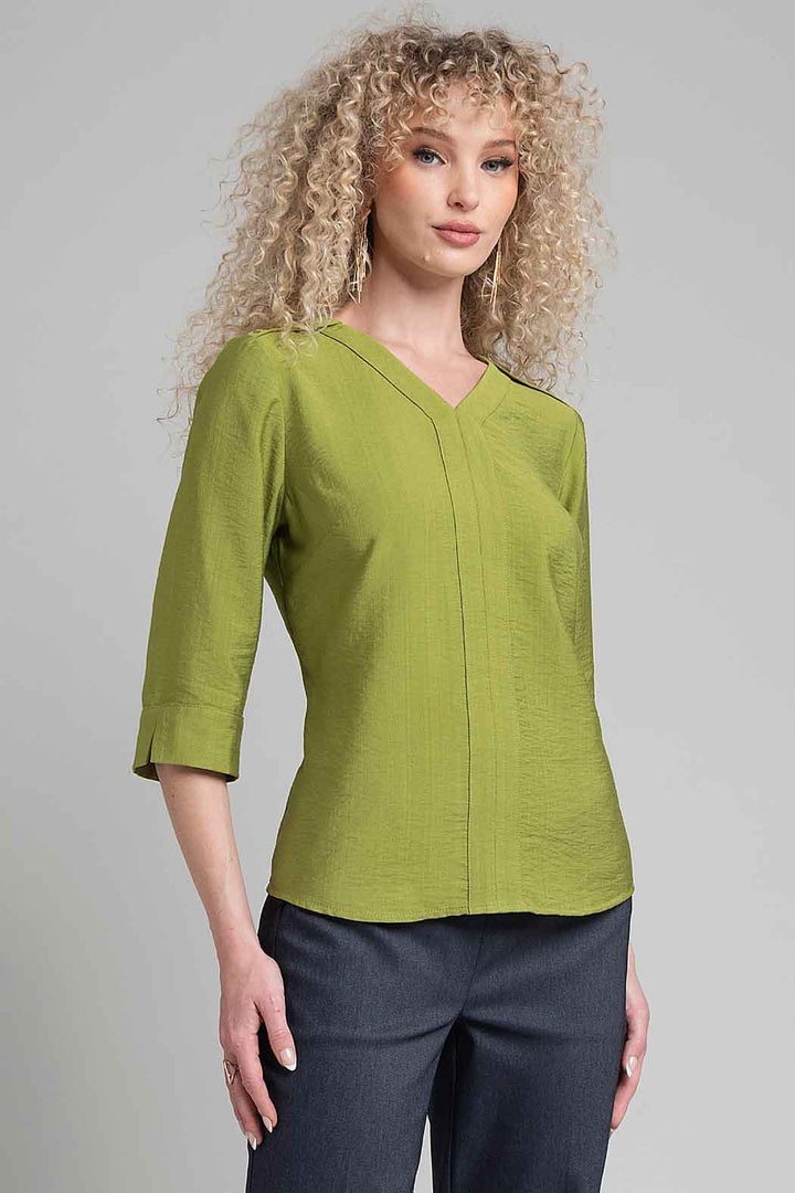 Blusa Lisa Con Manga 3/4