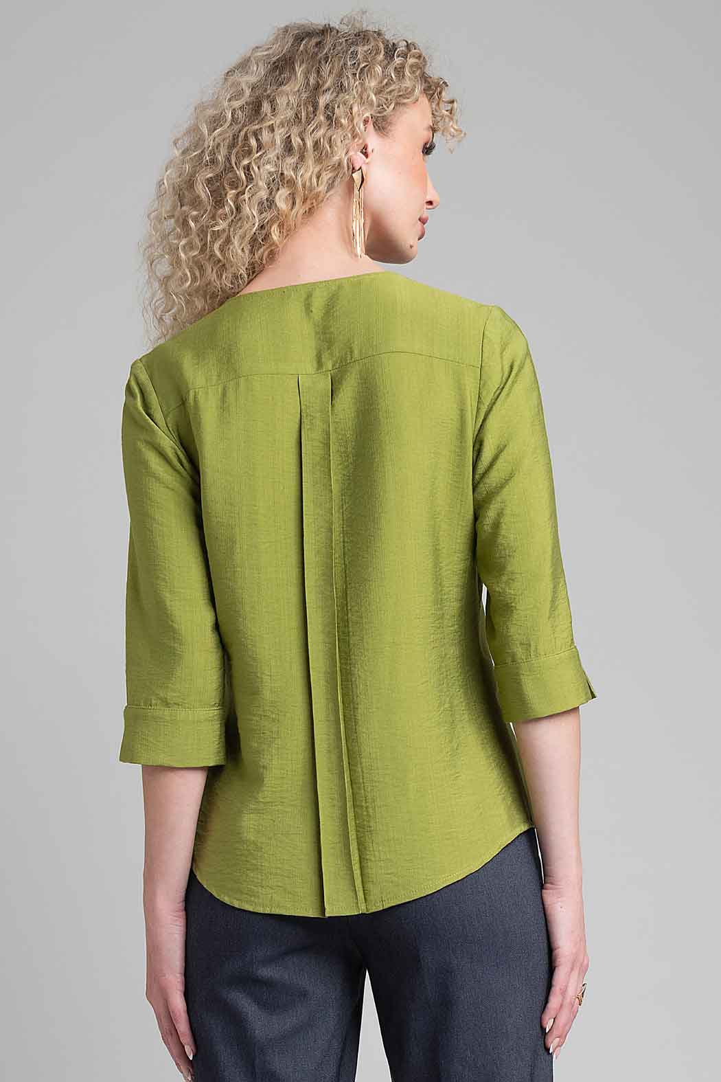 Blusa Lisa Con Manga 3/4