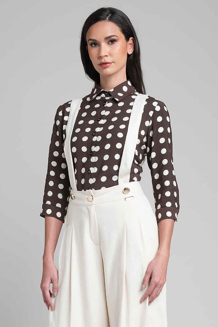 Blusa Con Estampado De Lunares