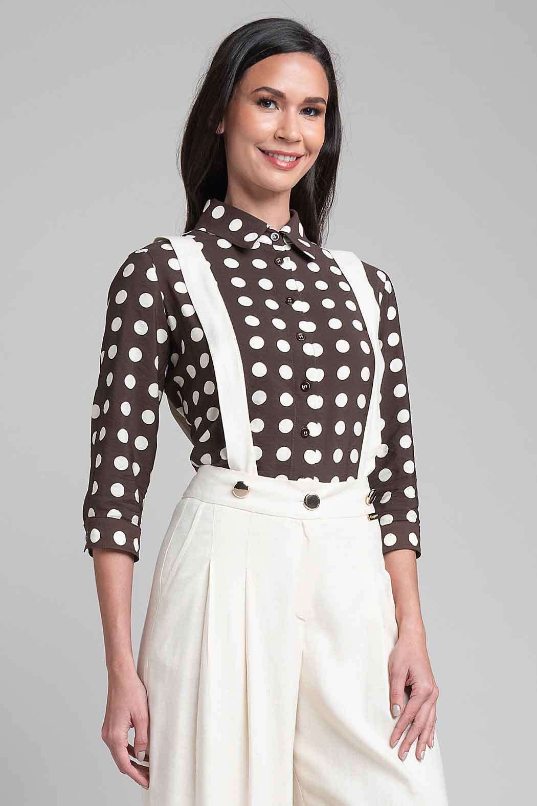 Blusa Con Estampado De Lunares