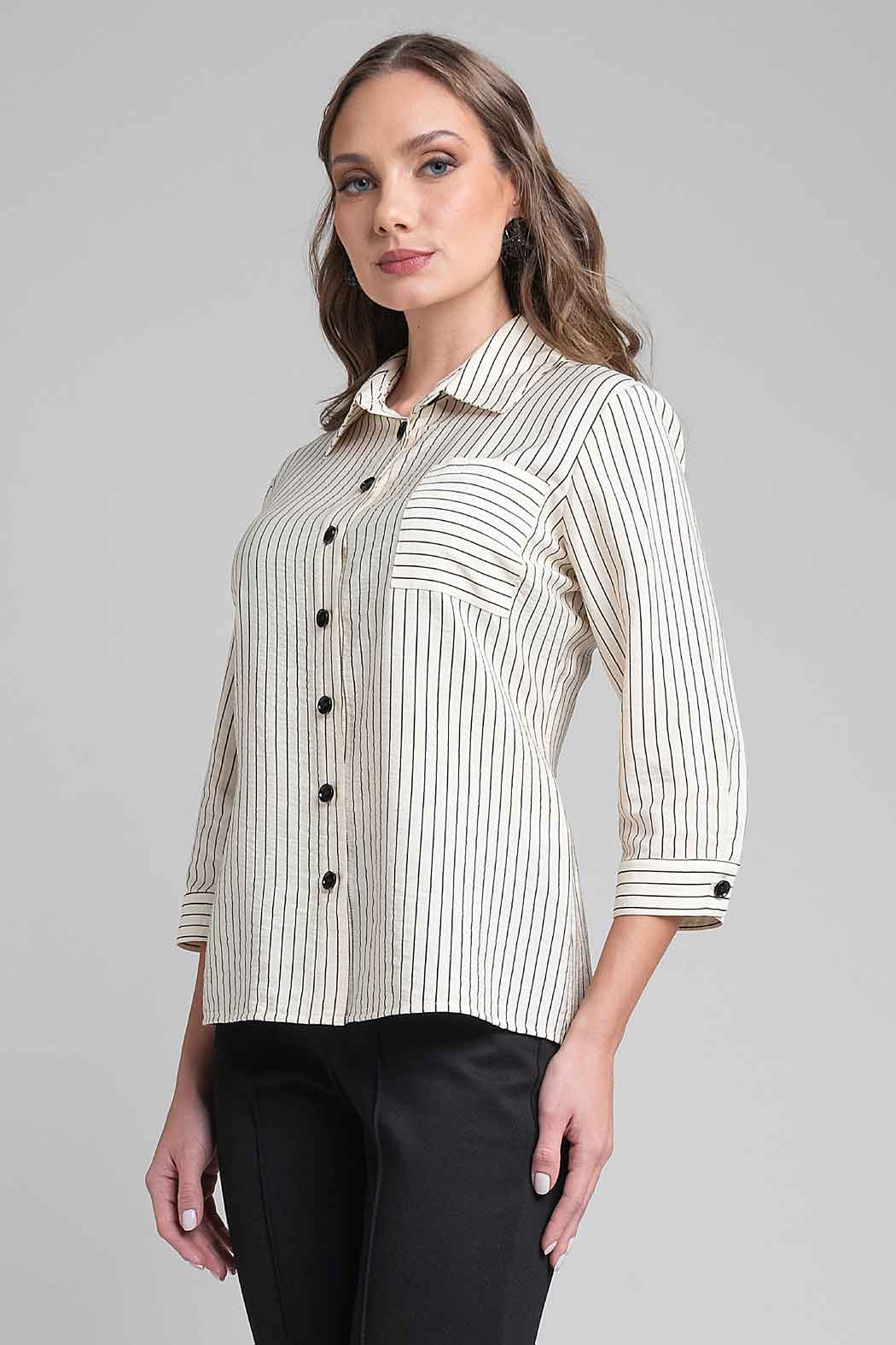 Blusa Camisera De Rayas