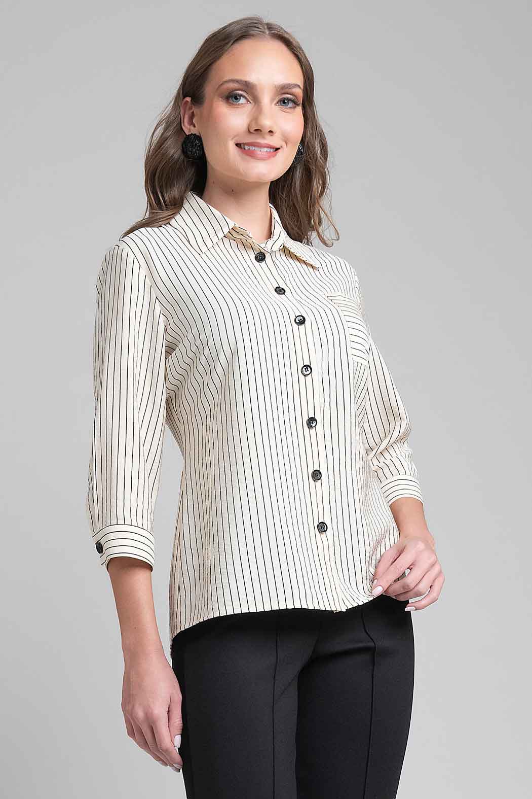 Blusa Camisera De Rayas