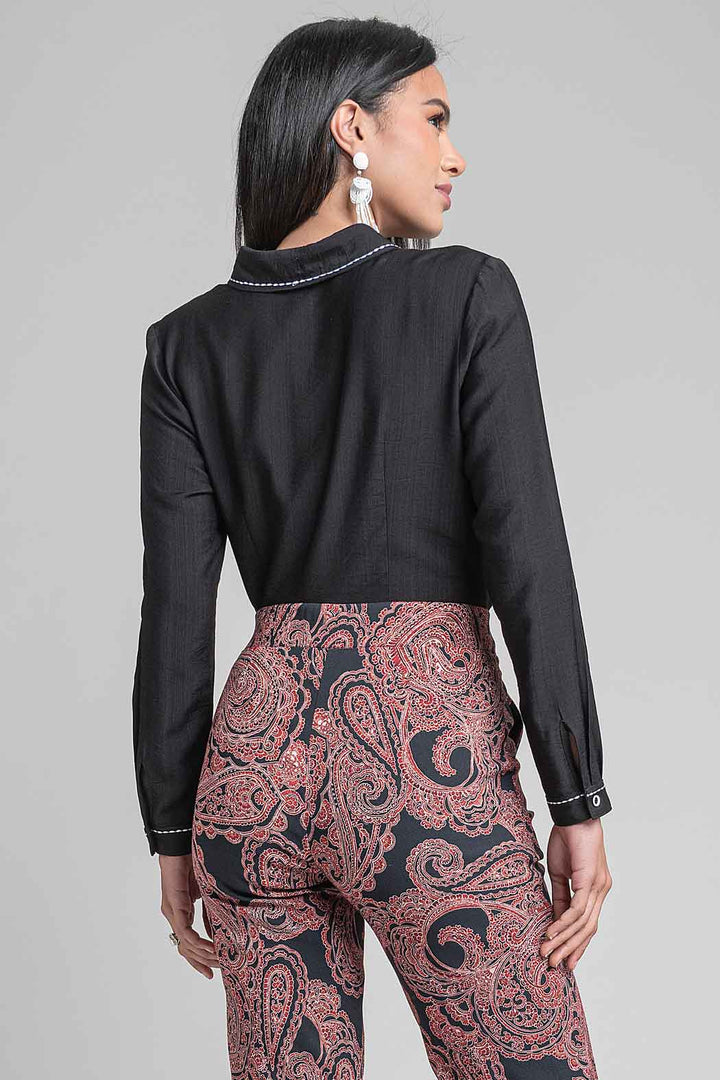 Blusa Camisera Con Manga Larga