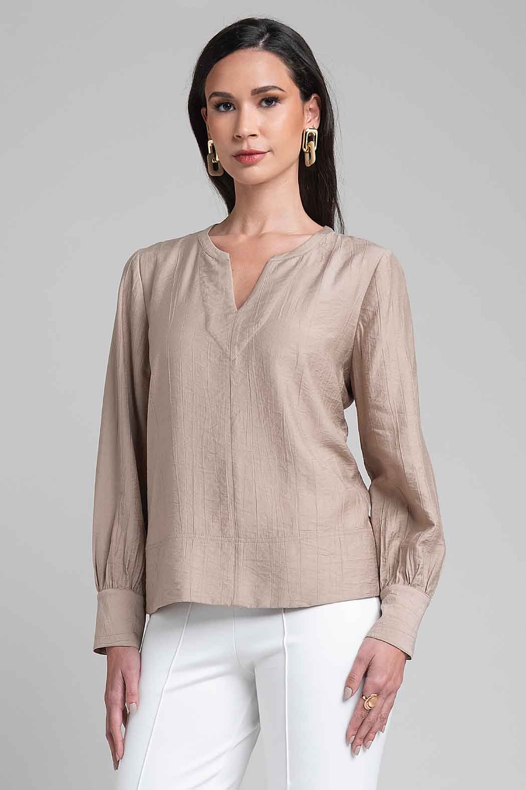 Blusa Lisa Con Escote V