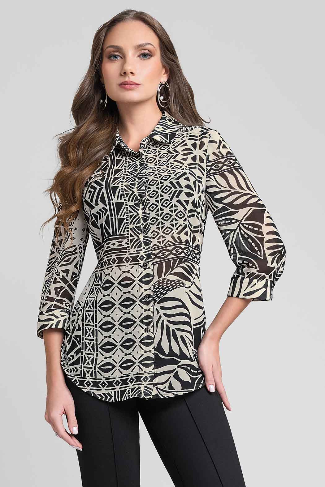 Blusa Camisera Estampada