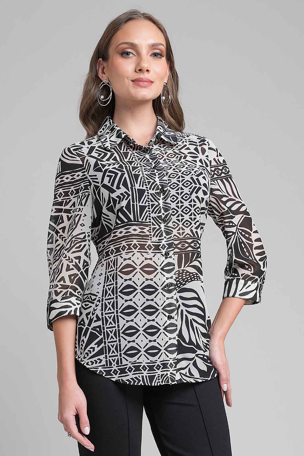 Blusa Camisera Estampada