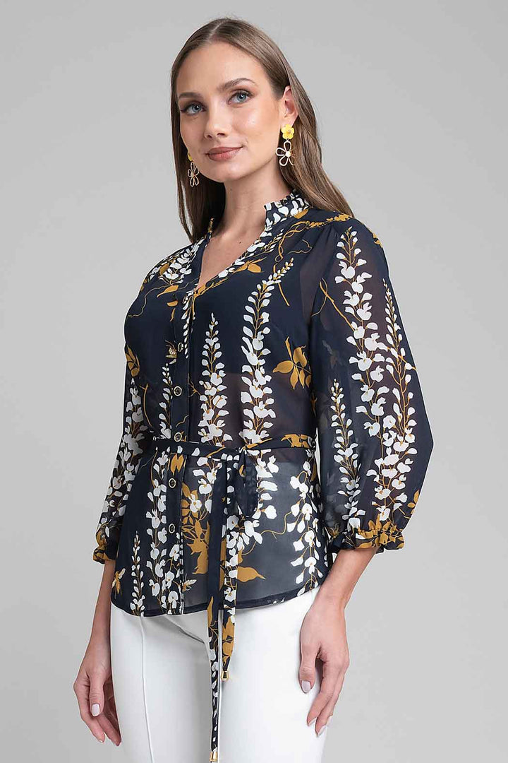 Blusa Con Estampado De Flores