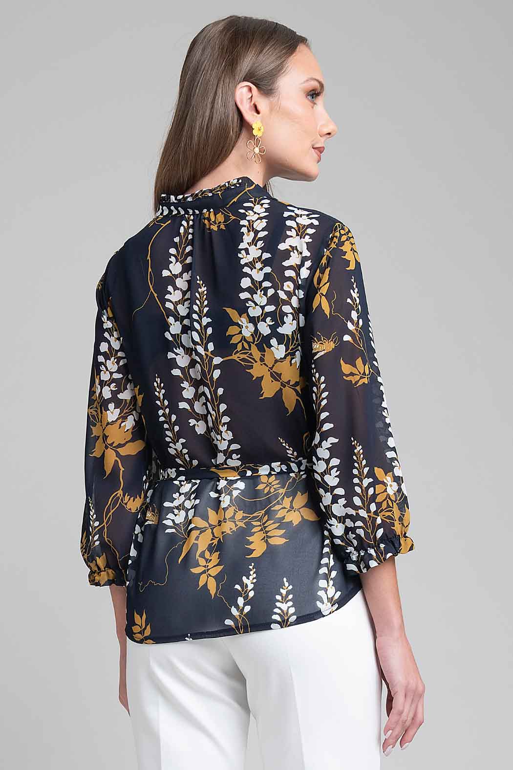 Blusa Con Estampado De Flores
