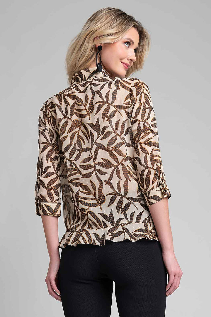 Blusa Con Estampado De Hojas
