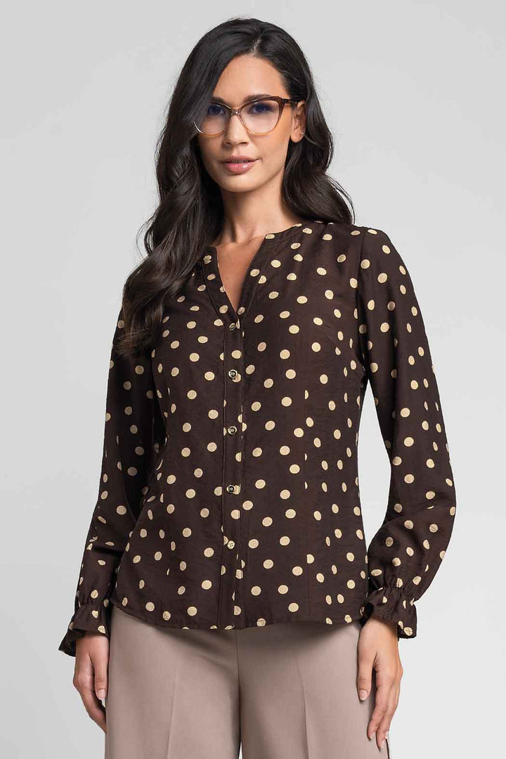 Blusa Con Estampado De Lunares