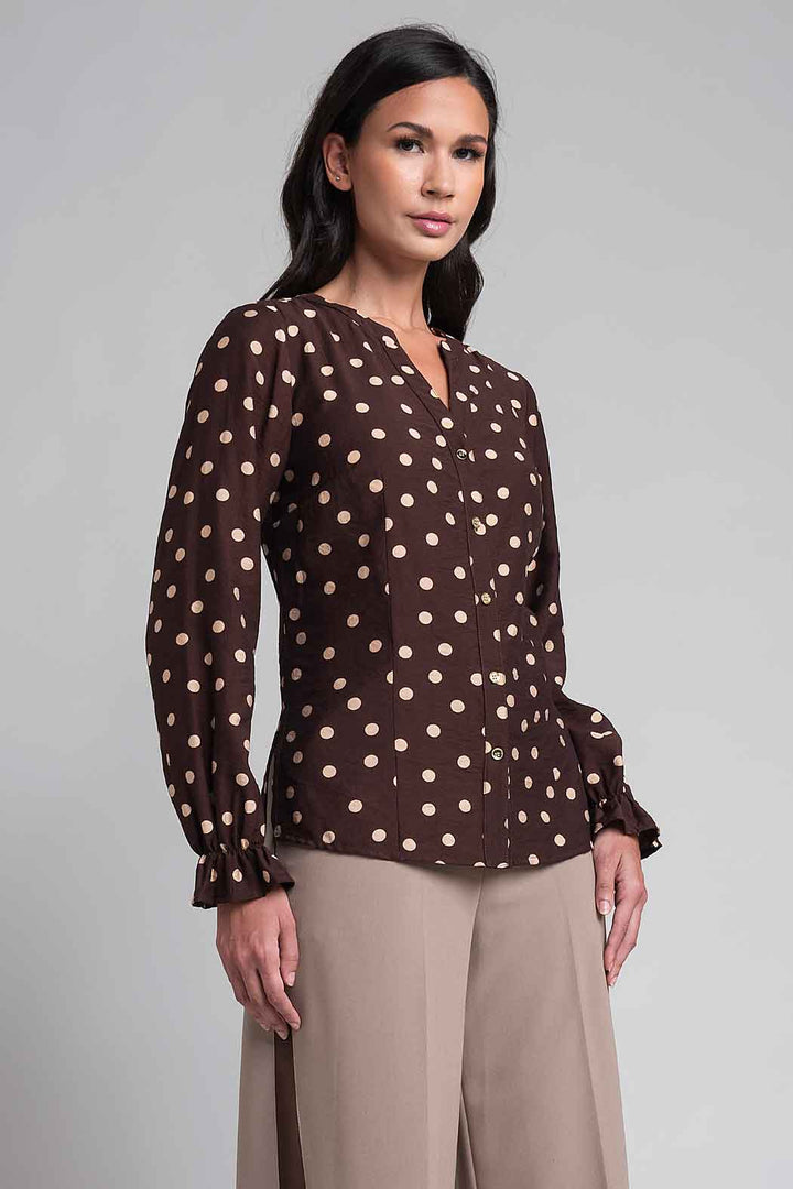 Blusa Con Estampado De Lunares