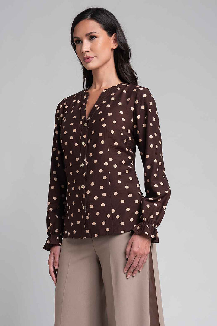 Blusa Con Estampado De Lunares