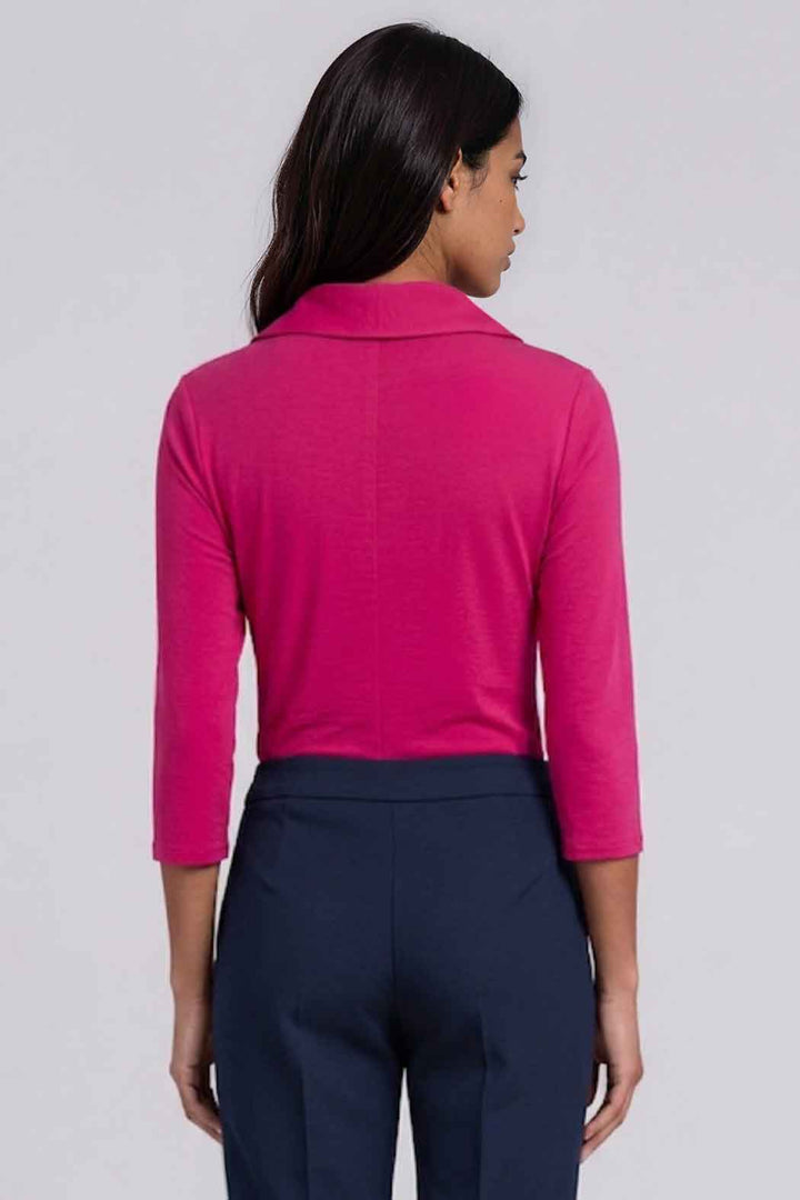 Blusa Lisa Con Cuello Camisero