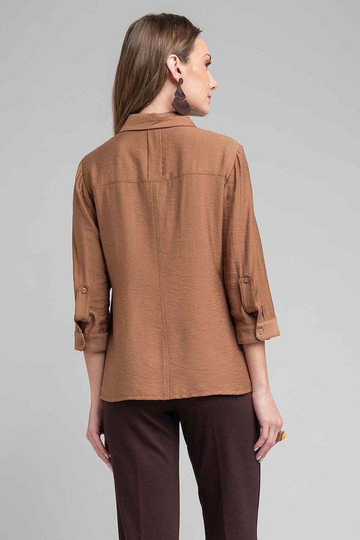 Blusa Camisera Con Manga 3/4