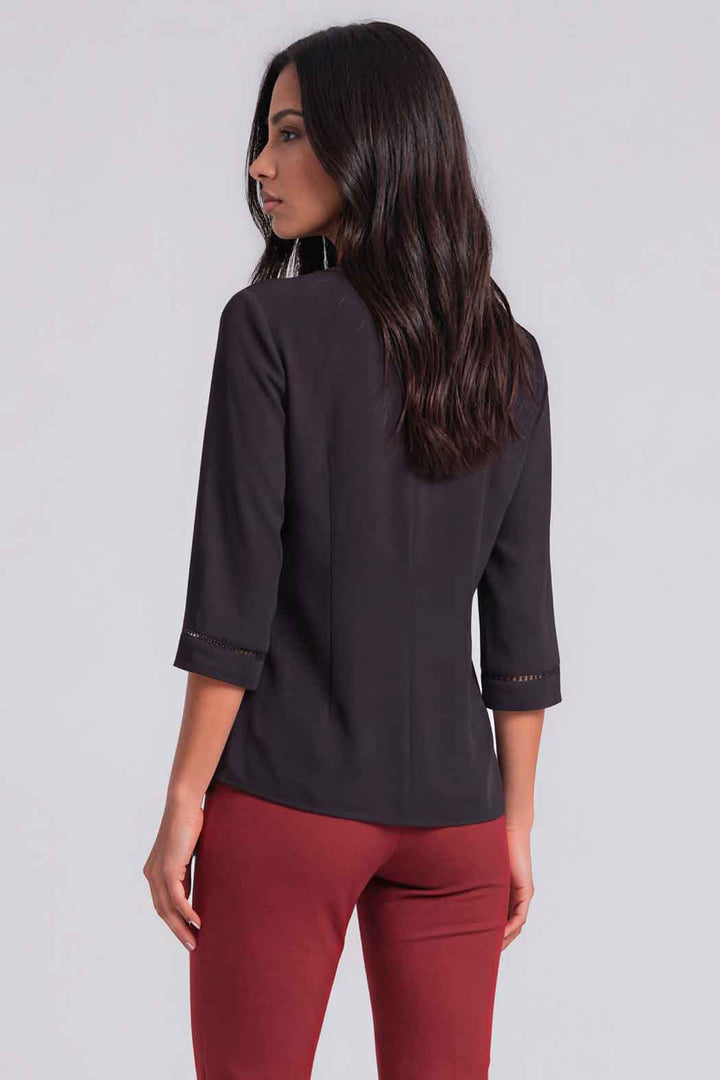 Blusa Con Manga 3/4 Y Cuello V