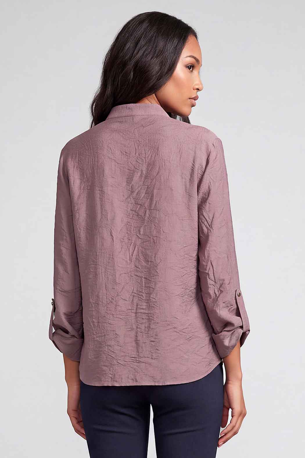 Blusa Con Elevador En Mangas Y Cuello V