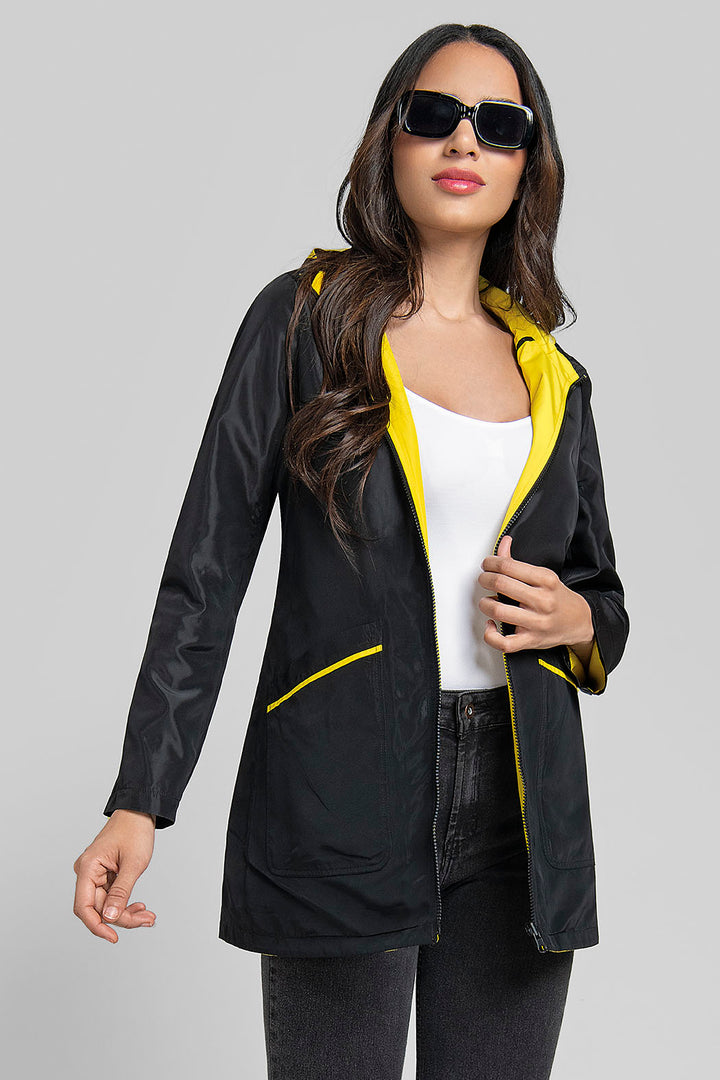 Gabardina De Doble Vista Con Gorro