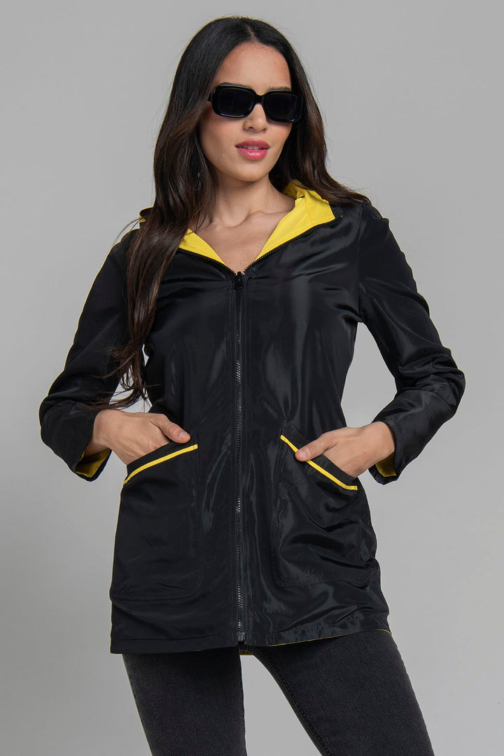 Gabardina De Doble Vista Con Gorro