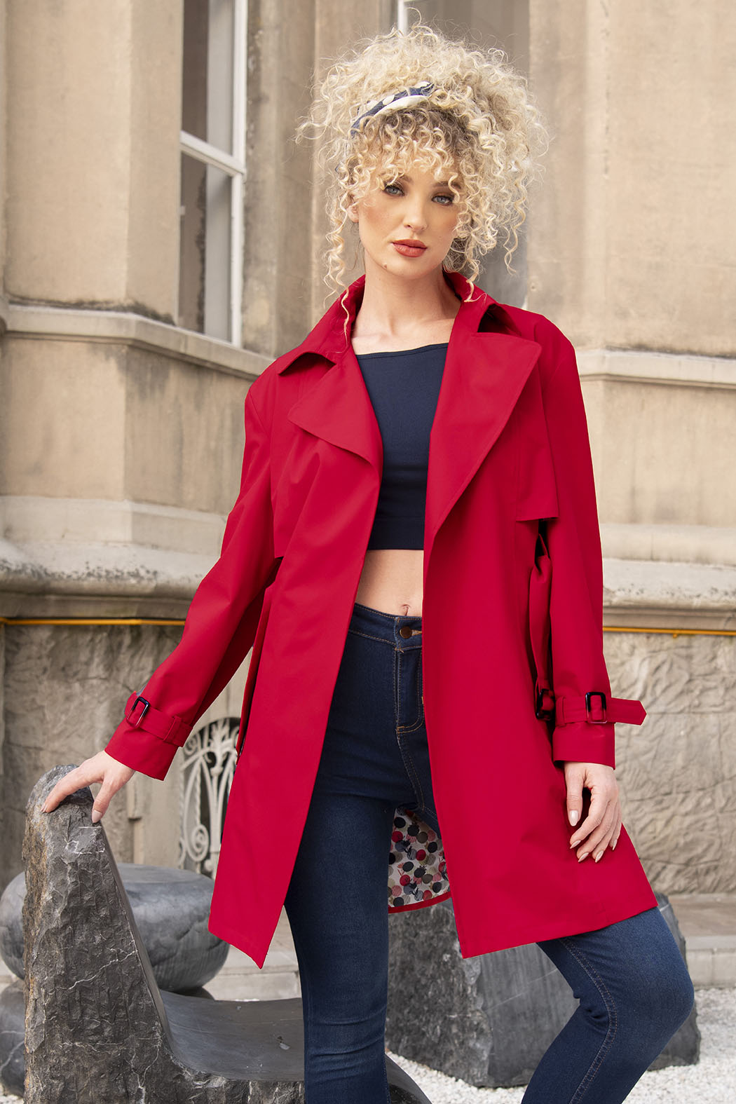 Gabardina Larga Con Cinturon