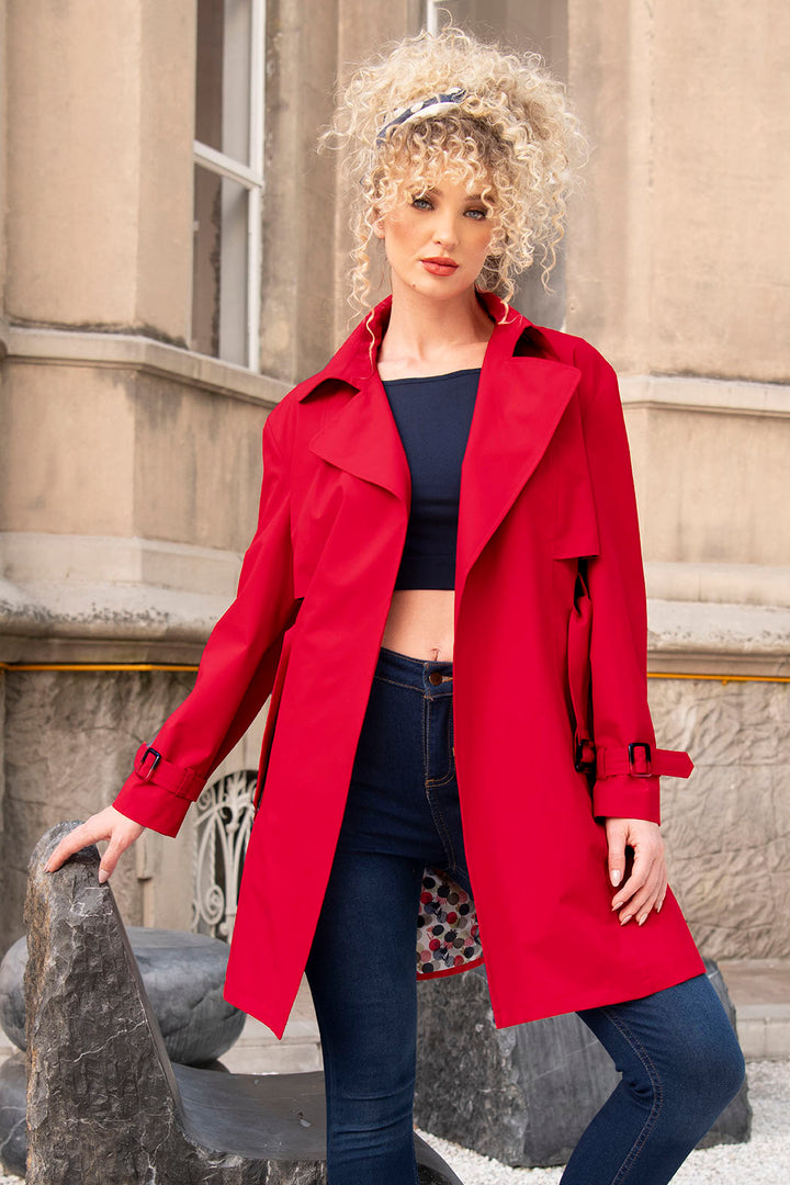 Gabardina Larga Con Cinturon