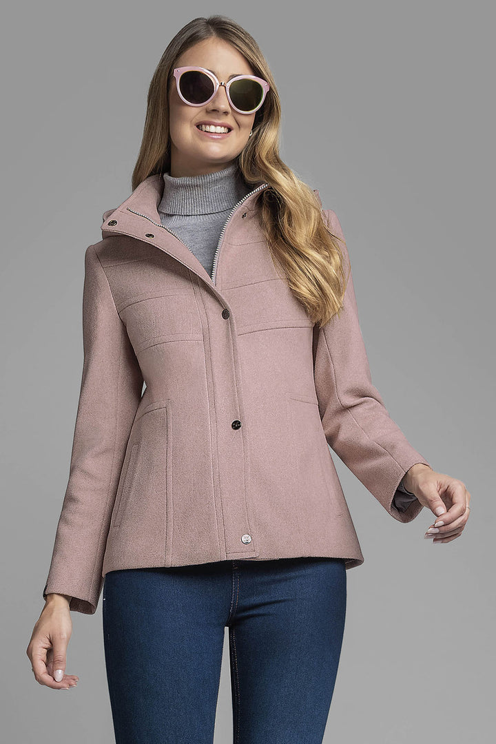 Abrigo Cuello Alto Y Gorro Desmontable