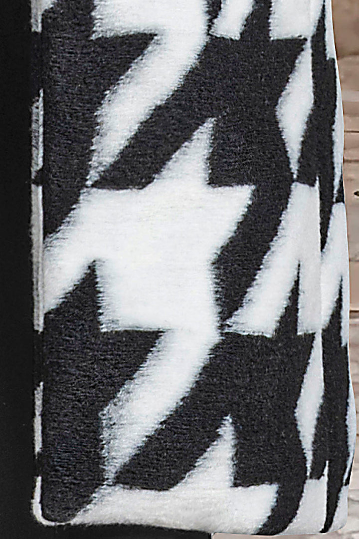 Abrigo Largo Con Estampado De Pata De Gallo