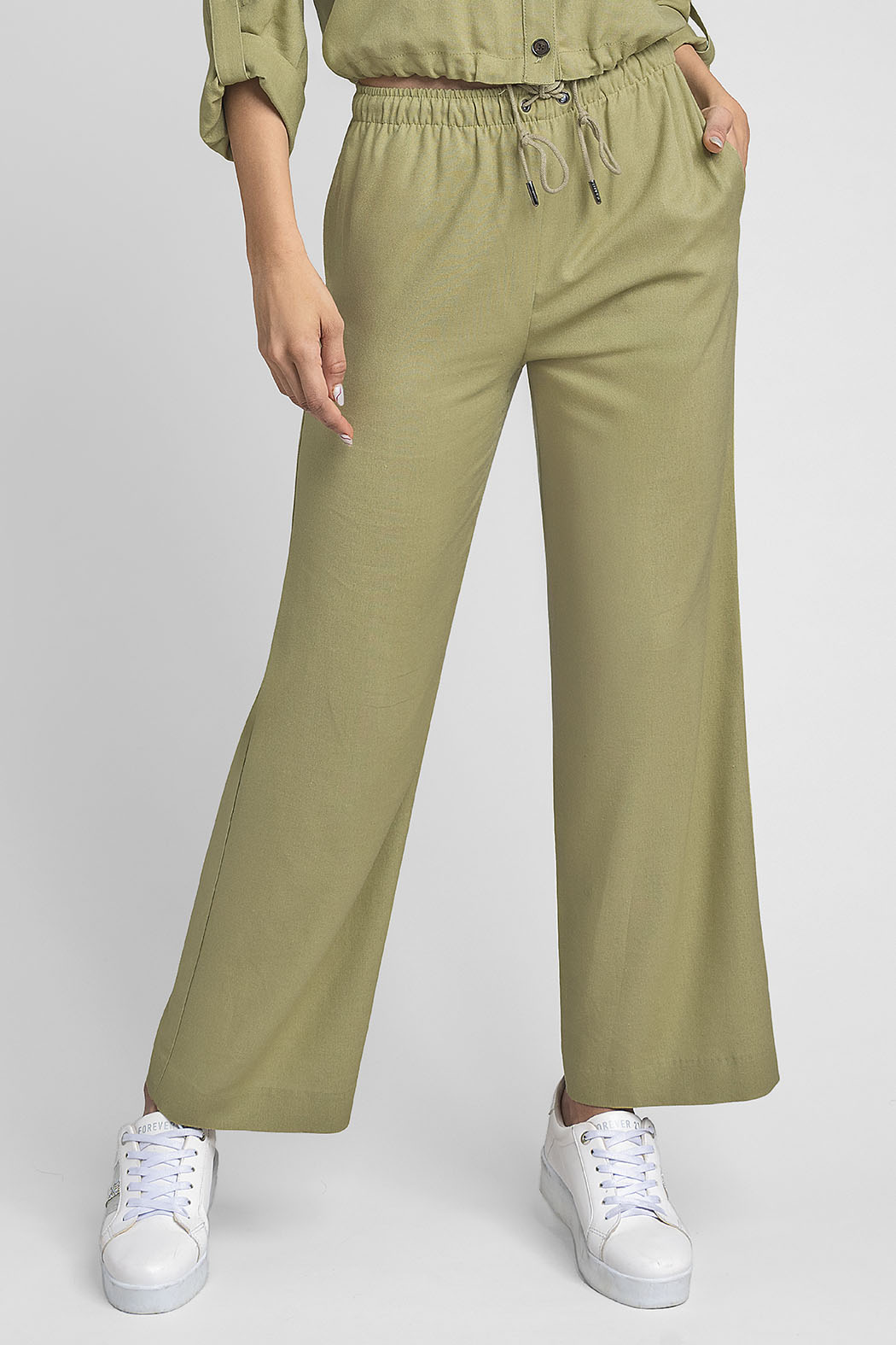 Pantalon Corte Ancho Y Resorte En Cintura
