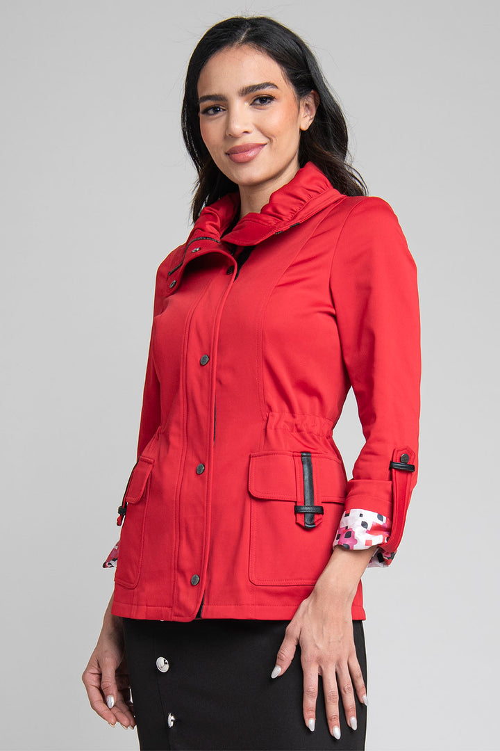 Gabardina Con Cuello Plisado