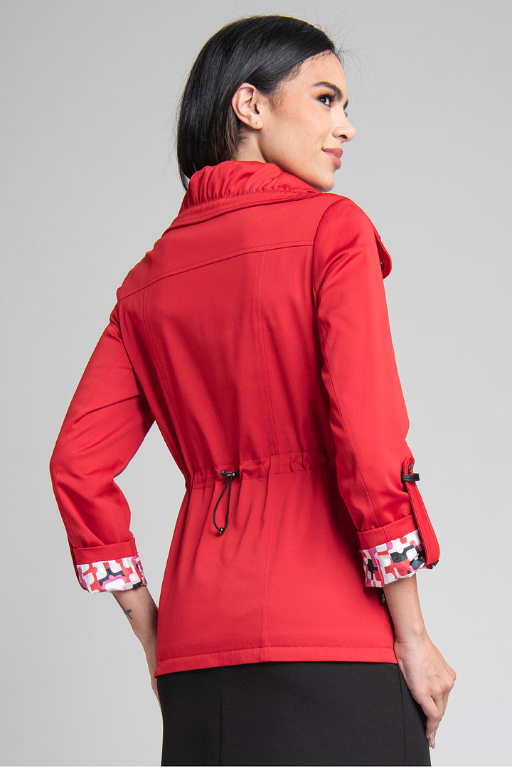 Gabardina Con Cuello Plisado