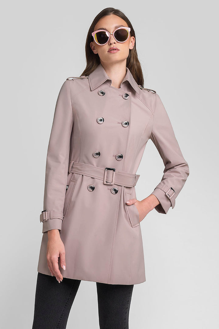 Gabardina Con Botones Al Frente Cuzados