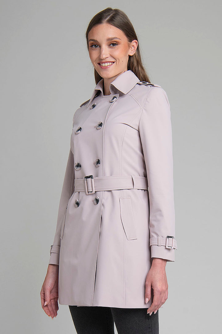 Gabardina Con Botones Al Frente Cuzados