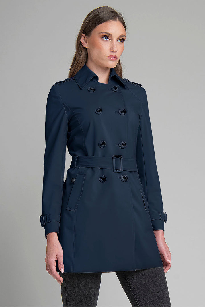 Gabardina Con Botones Al Frente Cuzados