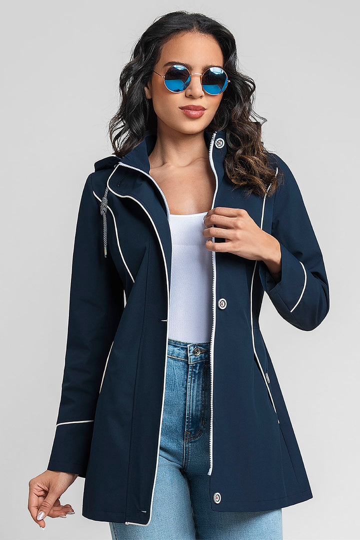 Gabardina Con Cierre Oculto