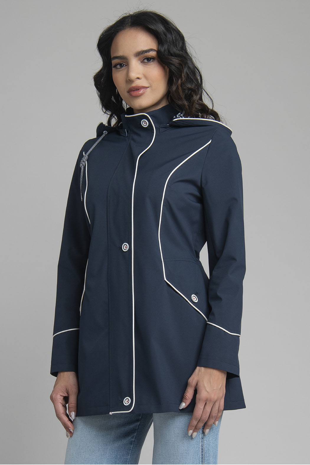 Gabardina Con Cierre Oculto