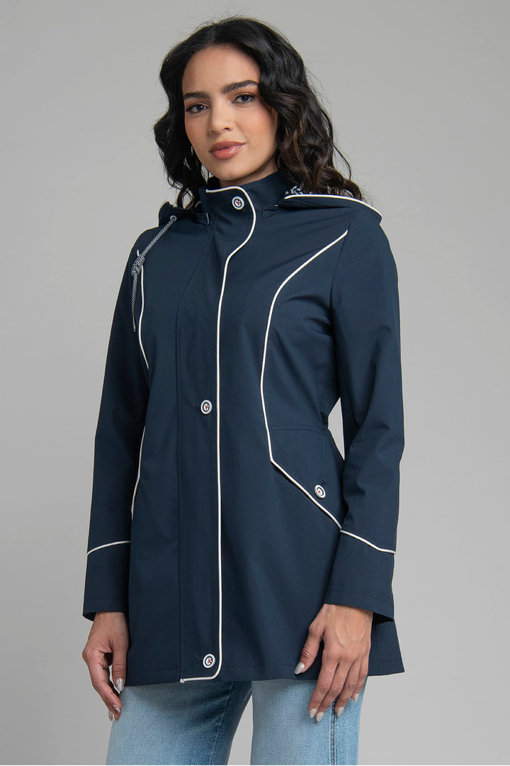 Gabardina Con Cierre Oculto