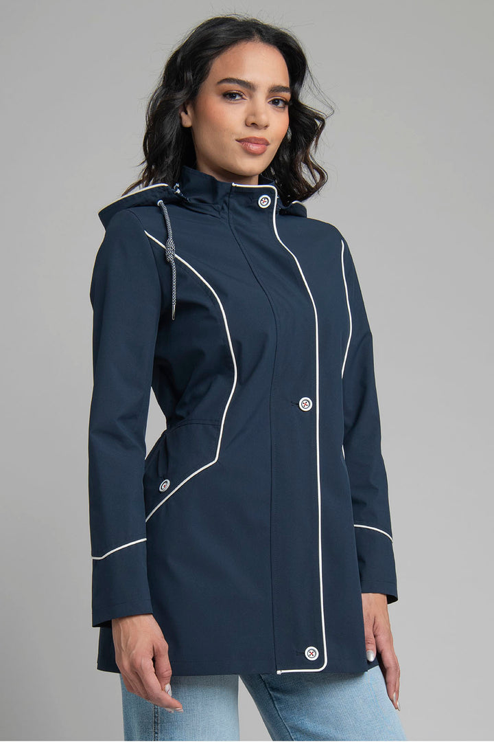 Gabardina Con Cierre Oculto