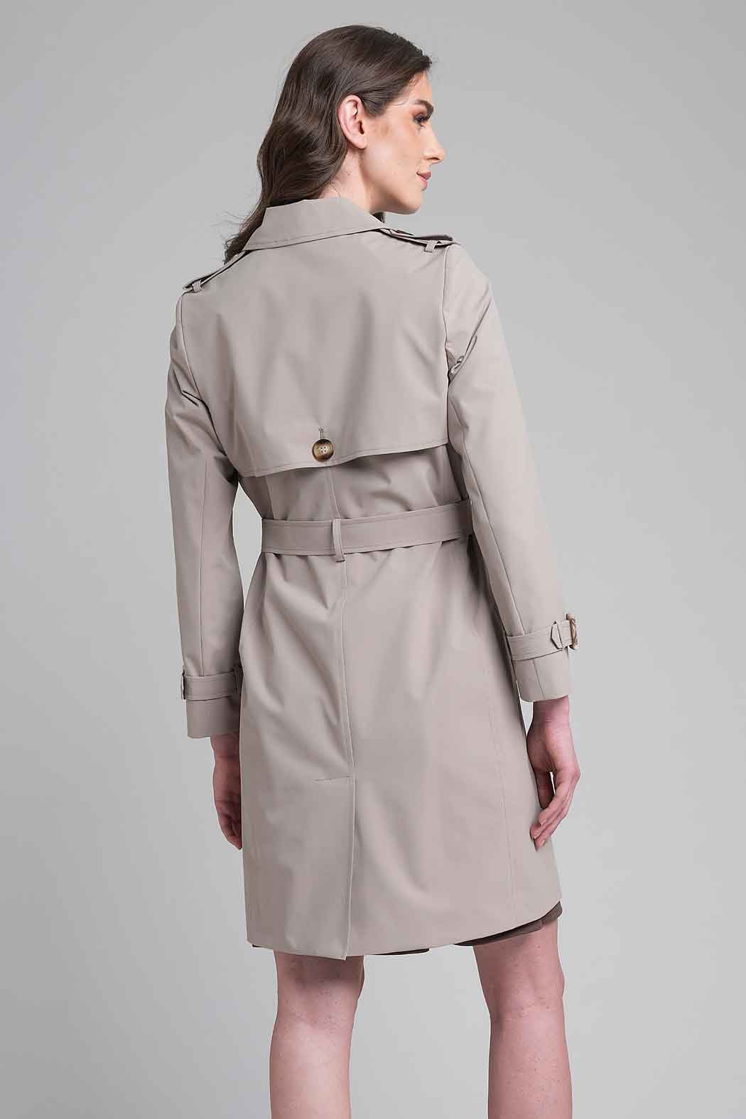 Gabardina De Doble Cruze Y Cinturon