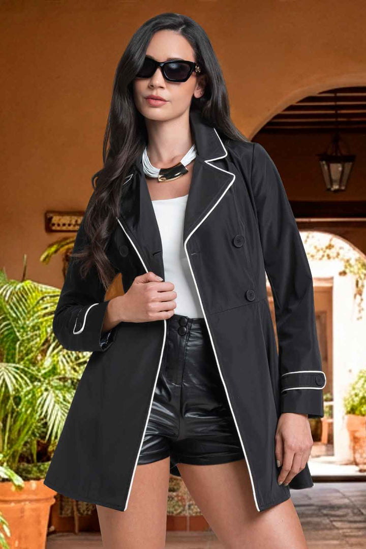 Gabardina De Doble Cruze Con Botones
